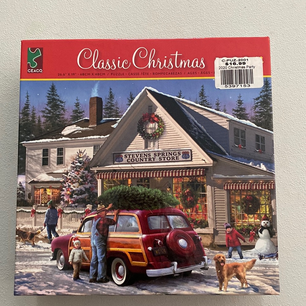 Ceaco Classic Christmas Route 66 1000 Piece Jigsaw Puzzle 26.6" X 19" retro MCM